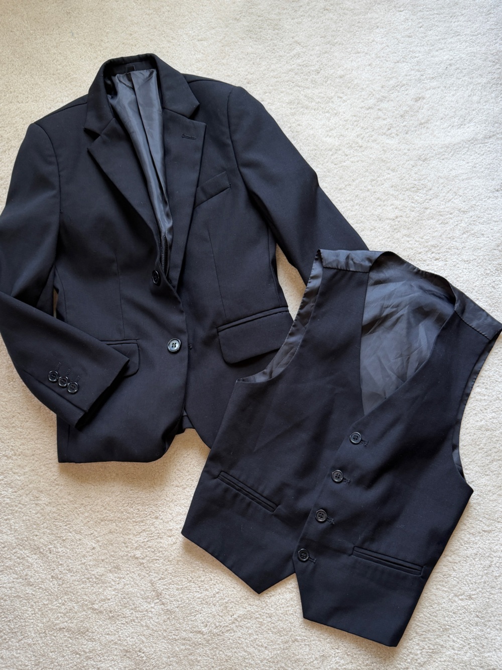 Bocaccio Black Suit Coat & Vest Boys Size 8